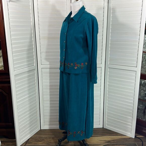 Fall Autumn Dress Set Large Jane Ashley 2 Piece Maxi Y2K - Picture 4 of 14